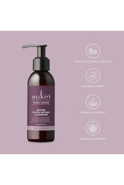 Sukin , Purely Ageless, Micro Exfoliating Cleanser, 4.23 fl oz (125 ml)