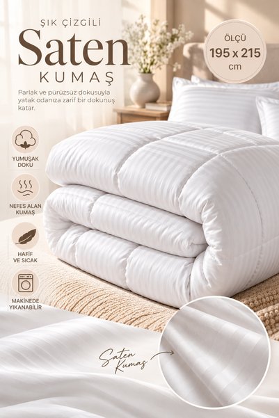 MyStory Home Çift kişilik Saten Yorgan (195 x 215 cm)