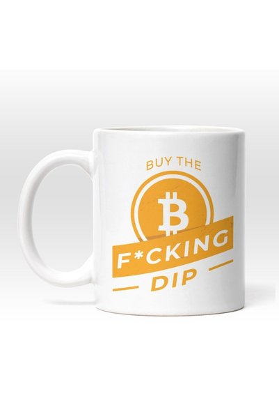 INOVATIX Προσαρμοσμένο λευκό κανάκι, Bitcoin, Αγοράστε το F**king Dip, Εικονι...