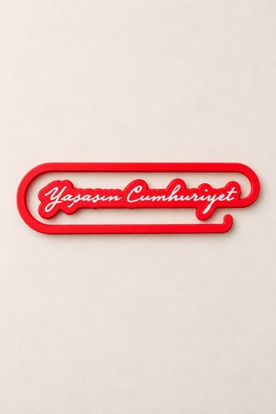 CESTOPİENO "Long Live the Republic" Printed Bookmark—Red and White Bioplastic...