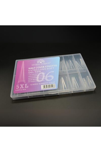 GLOBAL FASHION Professional Global Fashion Half Cover Stiletto Gel Nail Tips ...