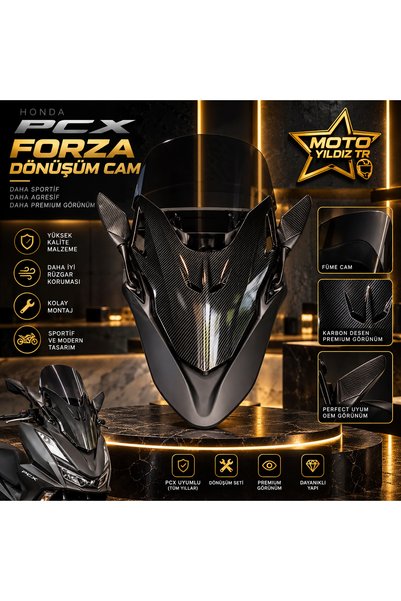 Pcx 2021 - 2024 Uyumlu Karbon Forza Model Dönüştürme Kit Seti