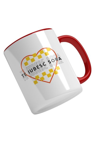 INOVATIX Cana alba personalizata,Te Iubesc Sora,Iubirea De Familie,Cea Mai Bu...