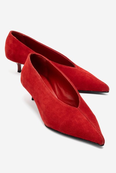 LuviShoes VELOUR Pantofi cu toc scurt pentru femei, din piele naturală, de cu...