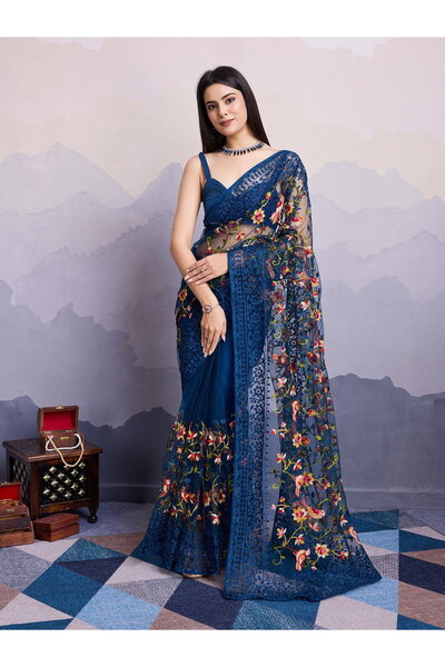 ViViRaSmi Premium Soft Net Embroidery Saree| Fall and Pico Stitched | Viviras...