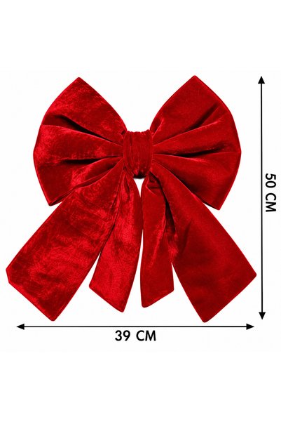 Generic Brand Decorative Christmas tree bow, red, made of fabric, 39 × 50 cm ...