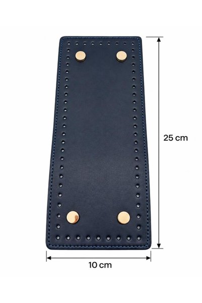 angel çanta aksesuar 25x10 cm Rectangular Bag Base, Navy Blue with Gold Metal...