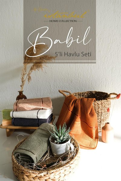 İyi Geceler İstanbul Σετ 5 πετσετών «Babil» από 100% βαμβάκι
