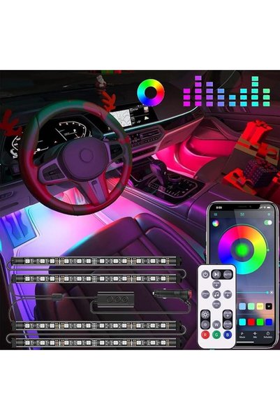 GENERAL شريط إضاءة LED للسيارة من EJ's SUPER CAR، 4 قطع بـ 36 مصباح LED، 12 ف...