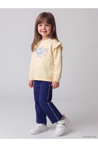 LC Waikiki Rmz Gi̇yi̇m Farkiyla Baby Girl Sweatpants with Side Stripes