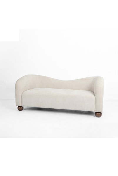 IN HOME STORE كنبة مفردة بتصميم عصري منحني ولون بيج هادئ