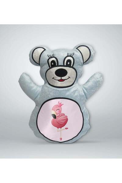 Bk Gift وسادة على شكل دب أزرق بتصميم فلامنجو - 2