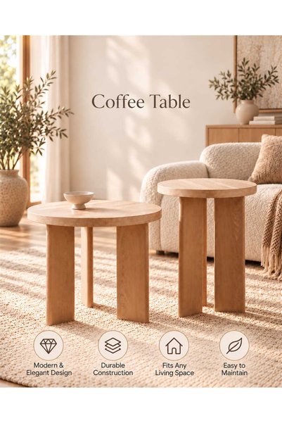 TrentonGCC Modern Round Nesting Side Tables Set of 2 – Contemporary Living Ro...