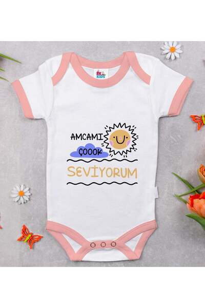 Bk Gift BK Kids "I Love My Uncle" Pink Baby Bodysuit - 1 (9-12 Months)