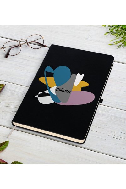 Bk Gift دفتر ملاحظات أسود بتصميم بولوك