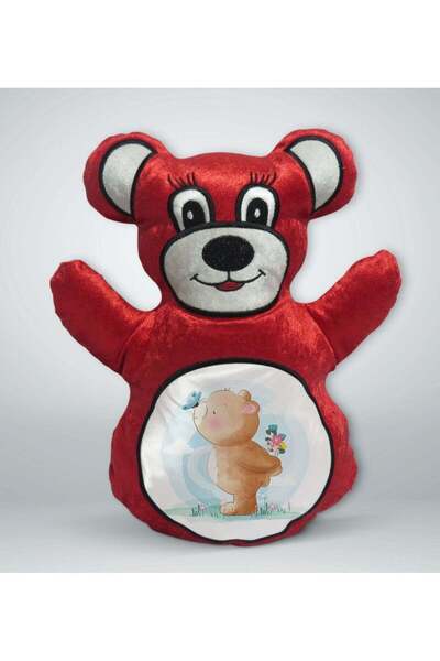 Bk Gift وسادة على شكل دب أحمر بتصميم لطيف - 3