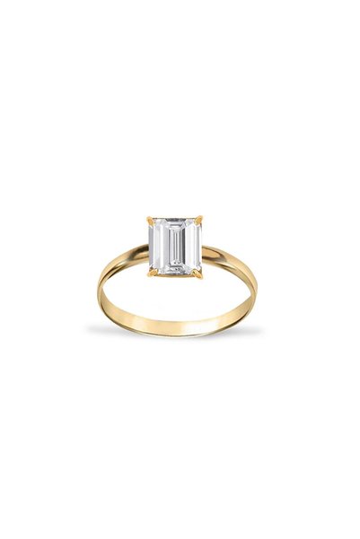 Jewelivery 18Kt Gold Ring R1YK15 with Birthstone Size 54 R1YK15_april