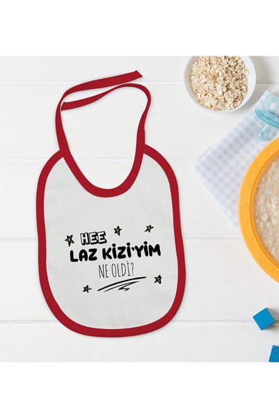 Bk Gift BK Kids "I'm a Laz Girl" Red Baby Bib with Design - 1