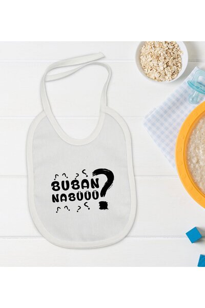 Bk Gift BK Kids Buban Nabüüü White Baby Bib with Design - 1