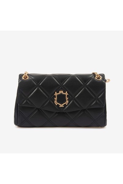 Rouge Women's Faux Leather Quilted Patterned Gold Chain Strap Shoulder Bag 1207