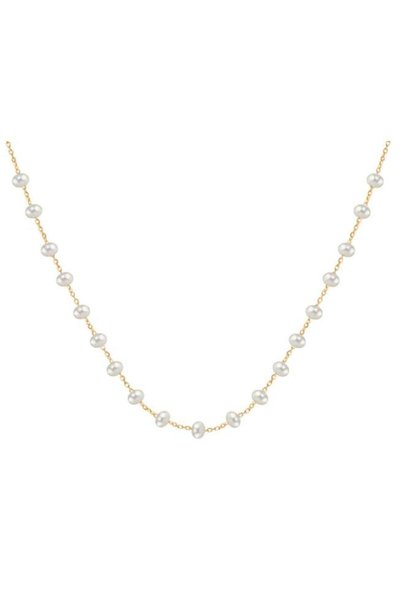Jewelivery , White Pearl Choker Necklace, Pearl 3mm, Luxurious Eye-Catching D...