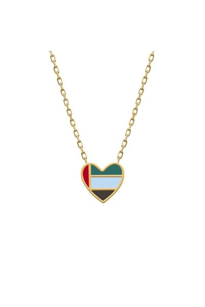 Jewelivery 18Kt Gold Heart of Union Necklace with Enamel N1YEN6