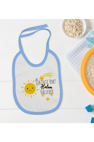 Bk Gift BK Kids "No Worries, My Aunt Will Take Care of It" Blue Baby Bib