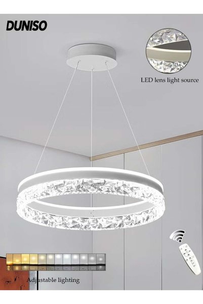 Generic Brand DUNISO Modern LED Chandeliers,50W Round Ceiling Pendant Light w...