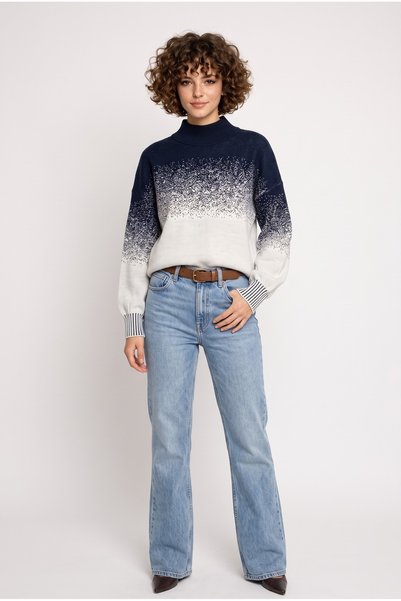 Neden Tekstil Women's Premium Color Gradient Balloon Sleeve Knit Sweater