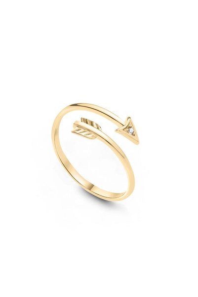 Jewelivery Diamond Arrow Ring in 18Kt Gold, Size 54 DR1Y168