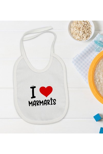 Bk Gift BK Kids "I Love Marmaris" Designer Baby Bib - Model 1