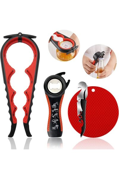 GENERAL Jar Opener for Weak Hands, Seniors with Arthritis, 5 in 1 Multi Funct...