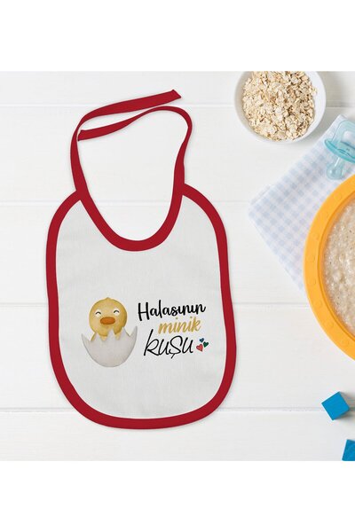 Bk Gift BK Kids Red Baby Bib with "Auntie's Little Bird" Design - 1