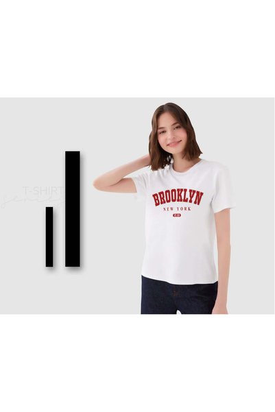 Bk Gift Women's White T-shirt with Brooklyn Design, Gift for a Friend, Birthd...