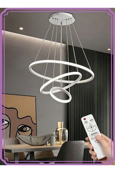 Generic Brand APEX Smart Modern LED Chandeliers, 3 Rings LED Pendant Light Fi...