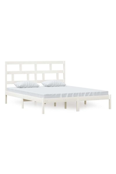 Syfax Cadru de pat, alb, 160x200 cm, lemn masiv de pin