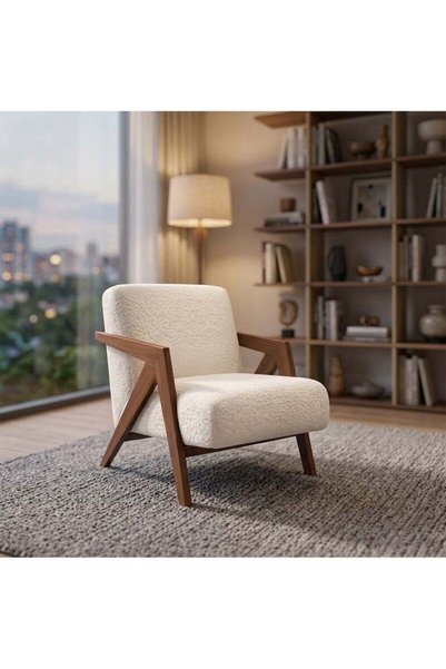 Generic Brand modifay this title for noon GAIA HOME Cream Fabric Lounge Chair...