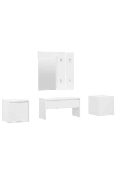Syfax Set de mobilier pentru hol, alb, lemn prelucrat