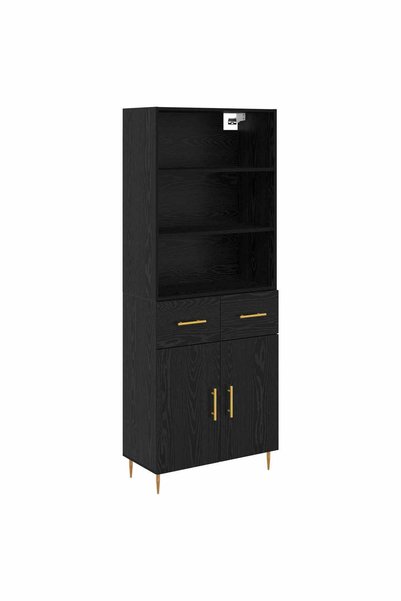 Syfax Bufet Stejar Negru 69,5 x 34 x 180 cm Lemn prelucrat