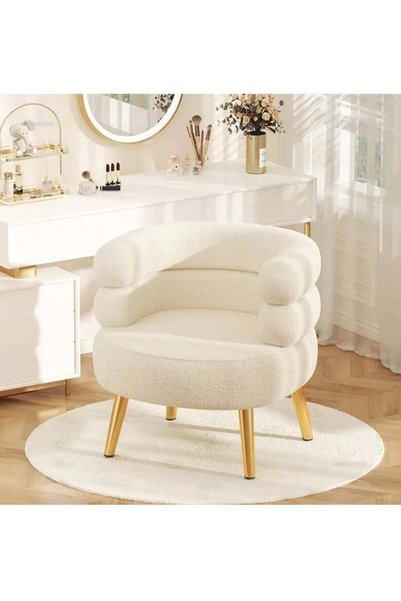 Generic Brand Arabest Makeup Chair for Vanity, Modern Single Tufted Sofa Chai...