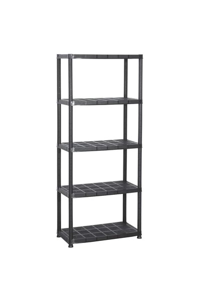 Syfax Raft de depozitare cu 5 polițe, negru, 71x38x170 cm, plastic