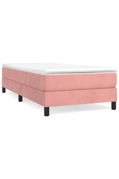 Syfax Pat box spring cu saltea, roz, 90x200 cm, catifea