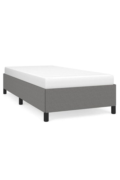 Syfax Cadru de pat fără saltea, gri închis, 100x200 cm, textil