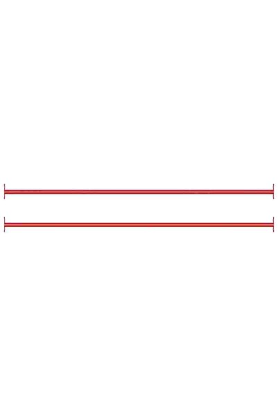 Syfax Bare de rotire, 2 piese, roșu, 125 cm, oțel