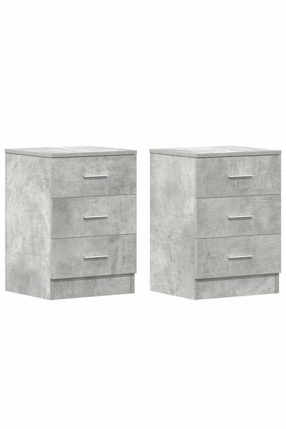 Syfax Noptiere, 2 buc., gri beton, 38x35x56 cm, lemn prelucrat