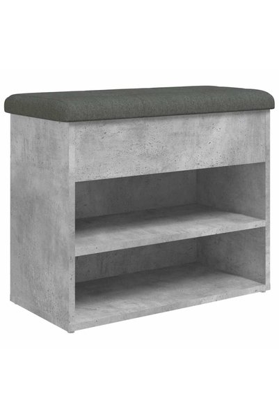 Syfax Bancă de pantofi, gri beton, 62x32x50 cm, lemn prelucrat