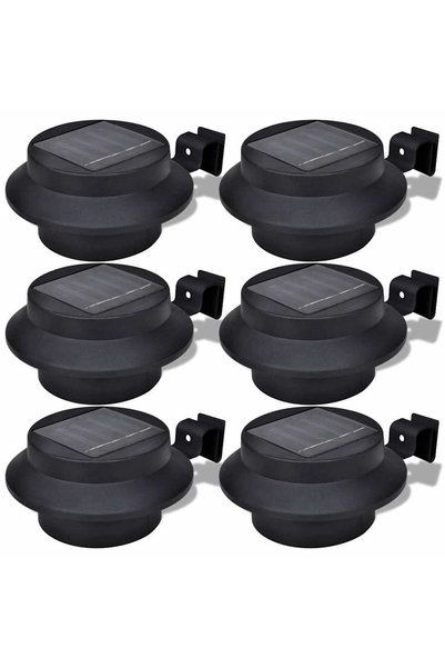 Syfax Lampă solară pentru exterior 6 pcs Lumină pentru gard Neagră