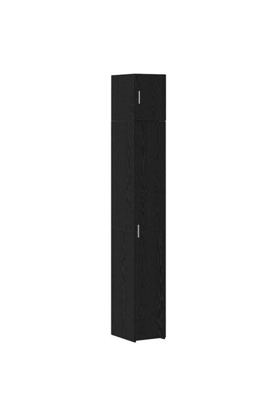 Syfax Dulap de depozitare cu rafturi Stejar Negru 30 x 42,5 x 225 cm