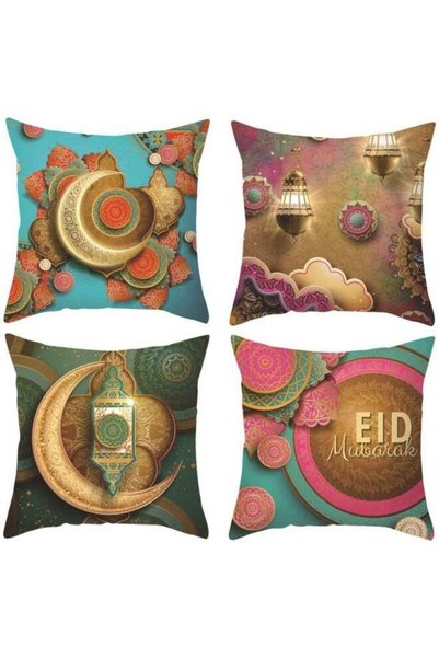Generic Brand KOWVOWZ Ramadan Throw Pillow Covers Set, Star Moon Pattern, 4x4...