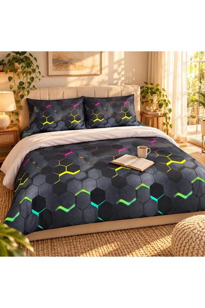 Generic King Size Flat Bedsheet Set, 3 Pieces, 260 x 240 cm (Charcoal Black)